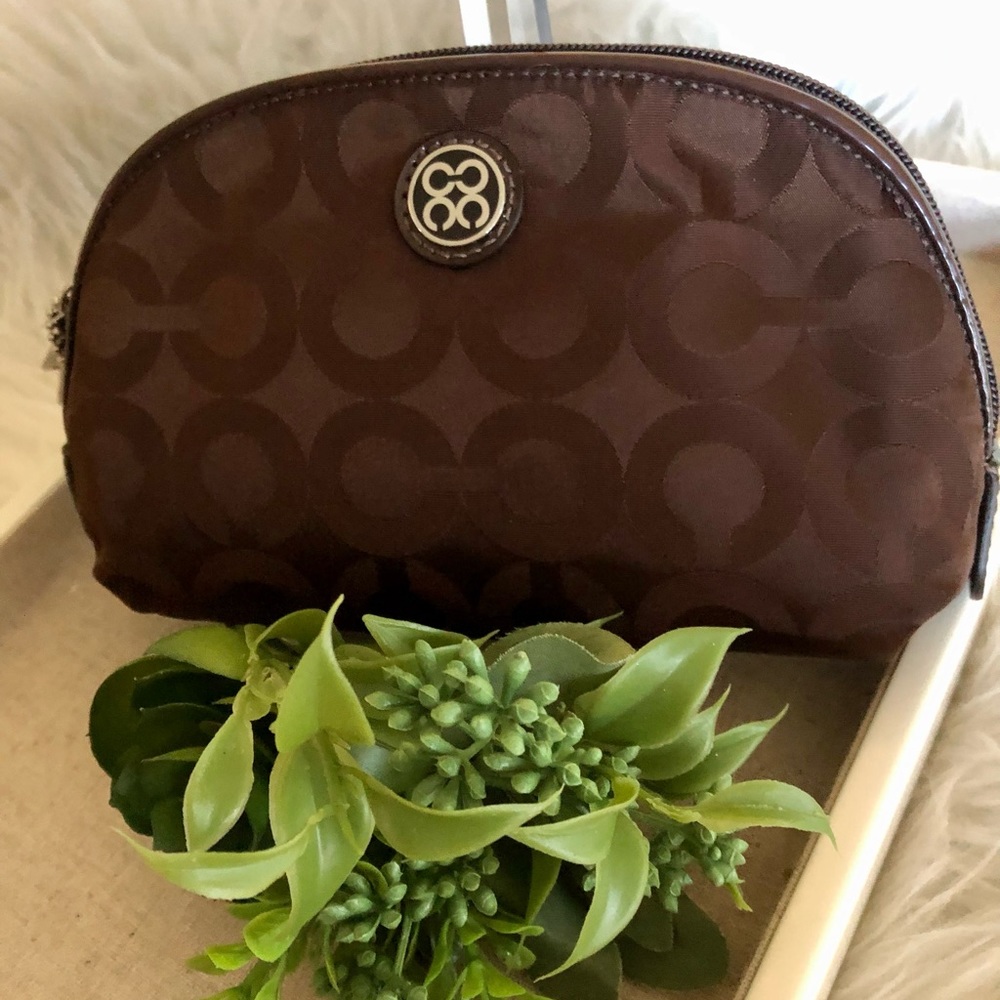 Coach Canvas Cosmetic Zippered Pouch
